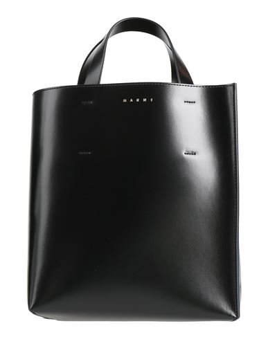 Marni Structured Tote Bag With Glossy Finish In Black