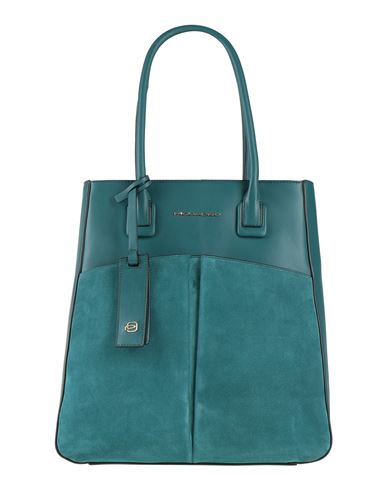 Piquadro Woman Handbag Deep Teal Size - Cow Leather In Green