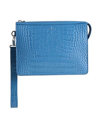 Bally Man Handbag Blue Size - Leather In Blue