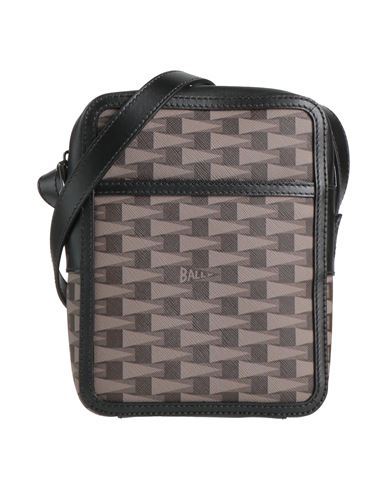 Bally Man Cross-body Bag Dark Brown Size - Textile Fibers In Brown