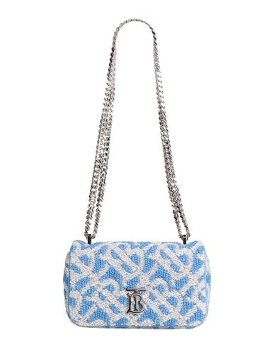 Burberry Woman Shoulder Bag Azure Size - Polyester, Polyamide, Elastane, Calfskin In Blue