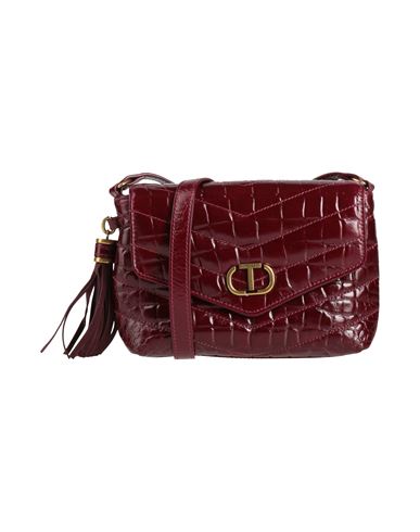Twinset Woman Cross-body Bag Burgundy Size - Cow Leather In Red