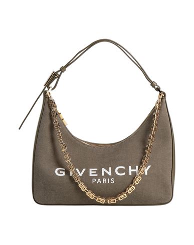 Givenchy Woman Shoulder Bag Military Green Size - Textile Fibers, Leather In Green