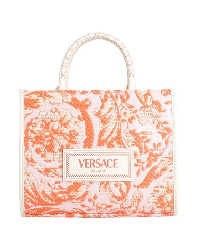 Versace Woman Handbag Orange Size - Viscose, Polyester, Cotton, Calfskin In Orange