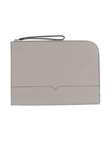 Valextra Man Document Holder Grey Size - Calfskin In Gray