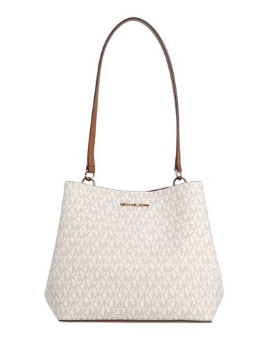 Michael Michael Kors Woman Shoulder Bag Off White Size - Pvc - Polyvinyl Chloride, Polyester, Cotton In White