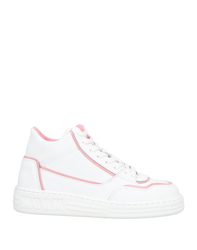 Msgm Woman Sneakers White Size 7 Leather In White