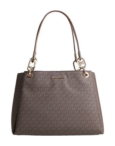Michael Michael Kors Woman Shoulder Bag Dark Brown Size - Pvc - Polyvinyl Chloride, Polyester, Polyu In Brown