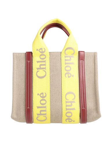 Chloé Woman Handbag Yellow Size - Linen, Calfskin