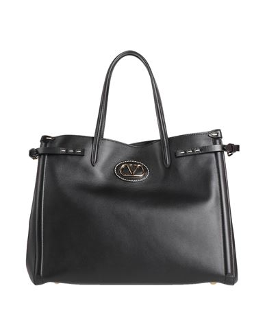 Valentino Garavani Structured Leather Shoulder Bag In Black