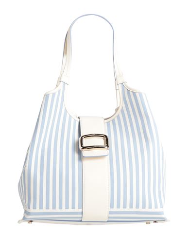 Roger Vivier Woman Handbag Sky Blue Size - Leather, Textile Fibers In Blue