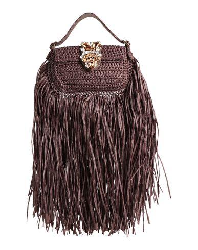 Gedebe Woman Handbag Dark Brown Size - Natural Raffia In Brown