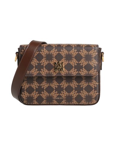 Amiri Man Cross-body Bag Chocolate Brown Size - Cotton, Linen, Polyurethane In Brown