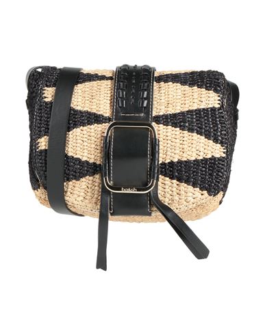 Ba&sh Ba & Sh Woman Cross-body Bag Black Size - Natural Raffia, Calfskin In Black