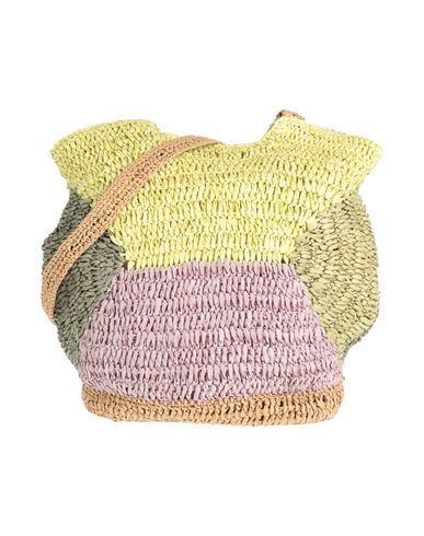 Iconique Woman Cross-body Bag Lime Green Size - Natural Raffia In Green