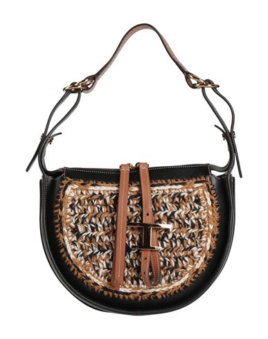 Tod's Woman Handbag Black Size - Leather, Textile Fibers In Black