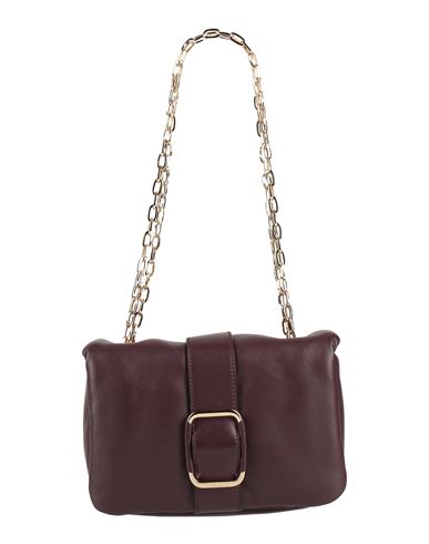 Ba&sh Ba & Sh Woman Shoulder Bag Plum Size - Lambskin In Burgundy