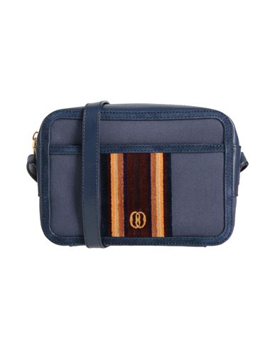 Bally Woman Cross-body Bag Navy Size - Textile Fibers, Leather In Blue