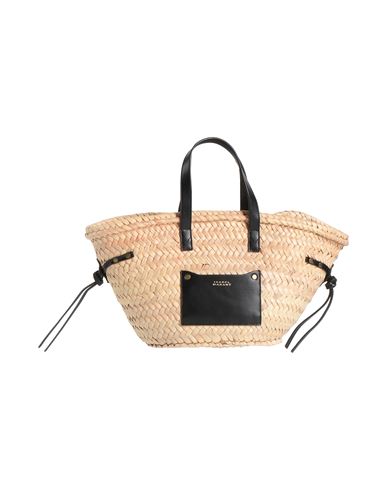 Isabel Marant Woman Handbag Black Size - Natural Raffia, Leather