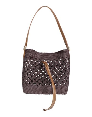 Themoirè Woman Shoulder Bag Charcoal Size - Textile Fibers In Brown