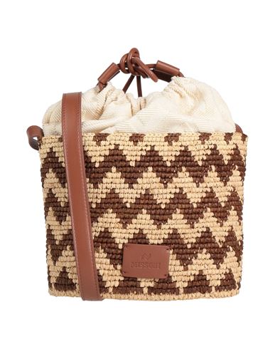 Missoni Woman Cross-body Bag Brown Size - Natural Raffia, Textile Fibers