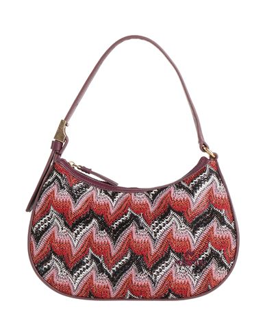 Missoni Woman Handbag Plum Size - Textile Fibers, Leather In Purple
