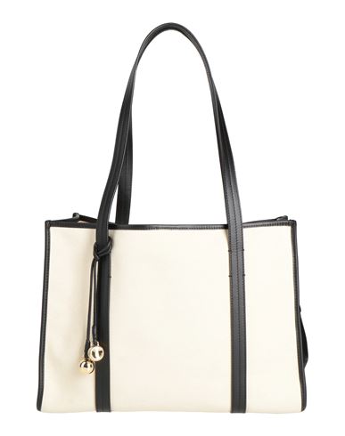 Sandro Woman Shoulder Bag Beige Size - Cotton, Cowhide