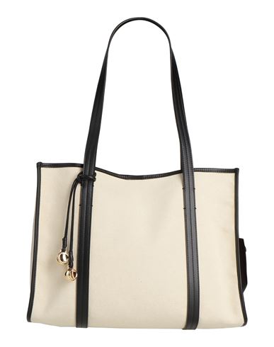 Sandro Woman Shoulder Bag Cream Size - Cotton, Cowhide In White
