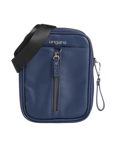 Ungaro Man Cross-body Bag Blue Size - Textile Fibers