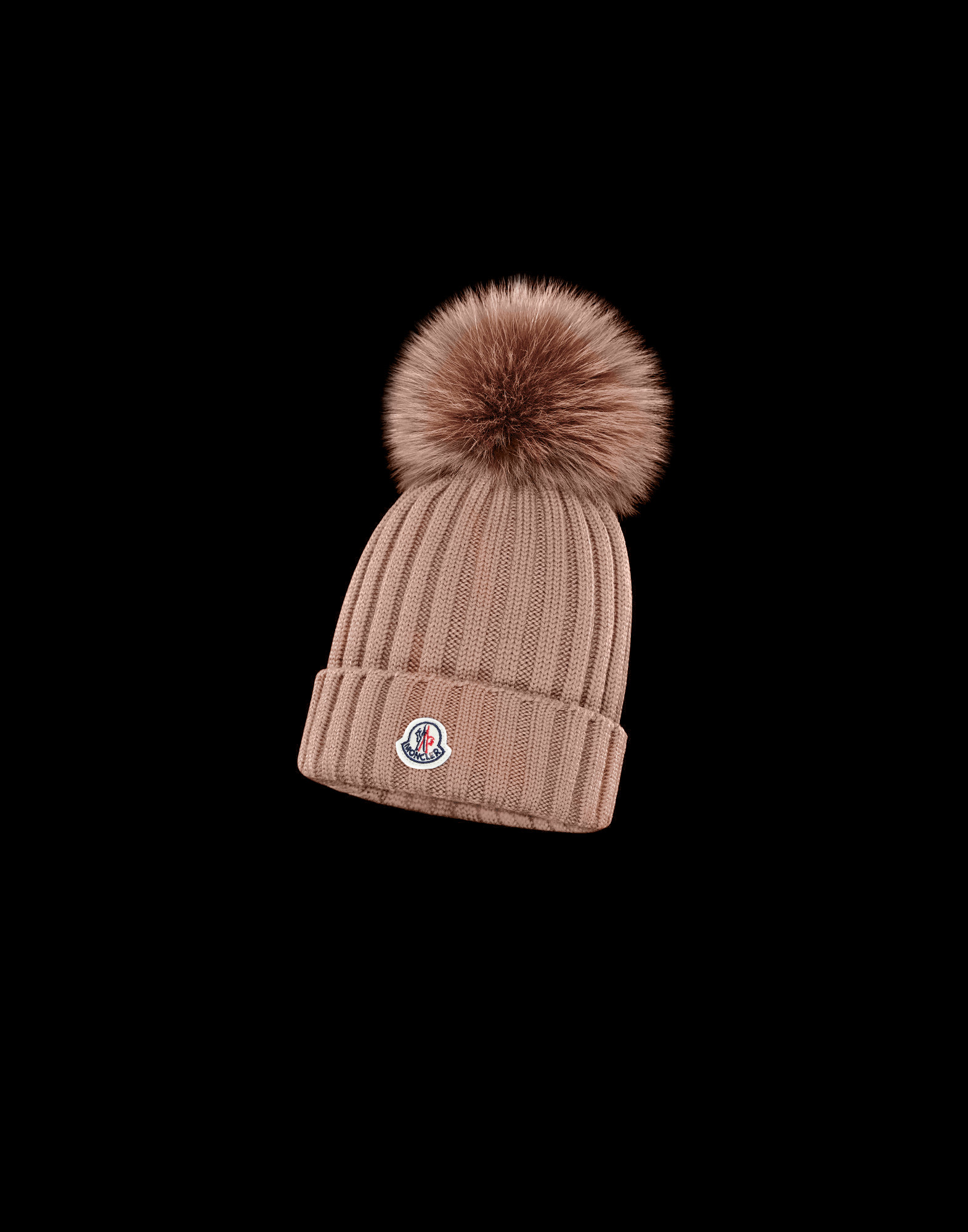 moncler hat with fur pom pom