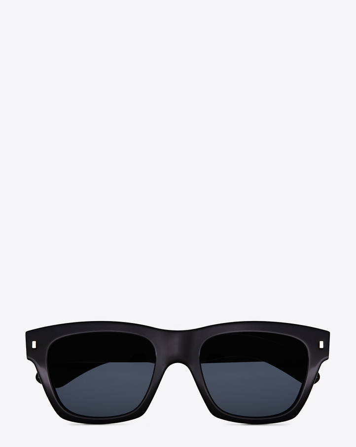 Saint Laurent Square Sunglasses In Black Acetate With Gradient Grey Lenses 