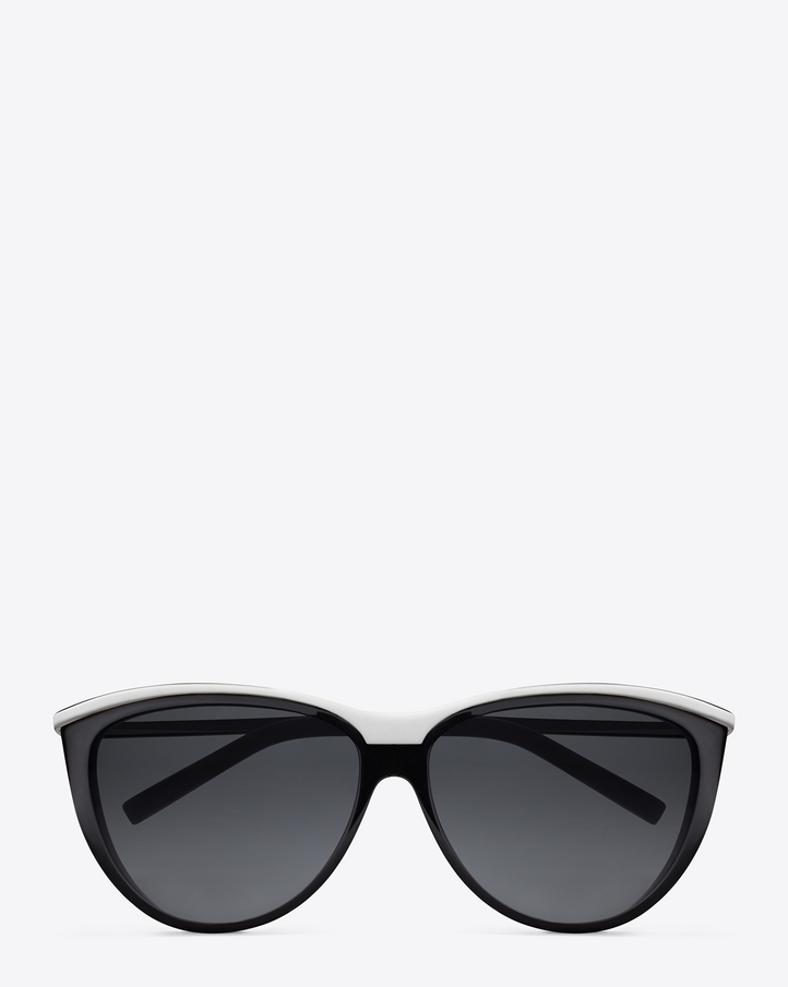 Saint Laurent New Wave 32 Sunglasses In Black And Silver Metal With ...