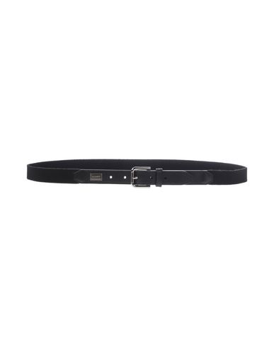 Man Belt Black Size 38 Acrylic, Calfskin, Cotton, PA