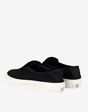 S 0101 Leather And Canvas Sneakers in Black - Stone Island