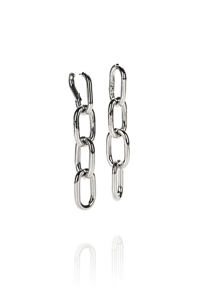 FOUR LINK CHAIN EARRINGS IN RHODIUM | Accessories | Alexander Wang ...