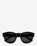 SAINT LAURENT BOLD E bold 2 sunglasses in shiny black acetate with grey lenses f
