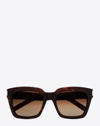 SAINT LAURENT ボールド D ボールド 1/F サングラス(シャイニーダークハバナ/アセテート製/ブラウングラディエントレンズ) f