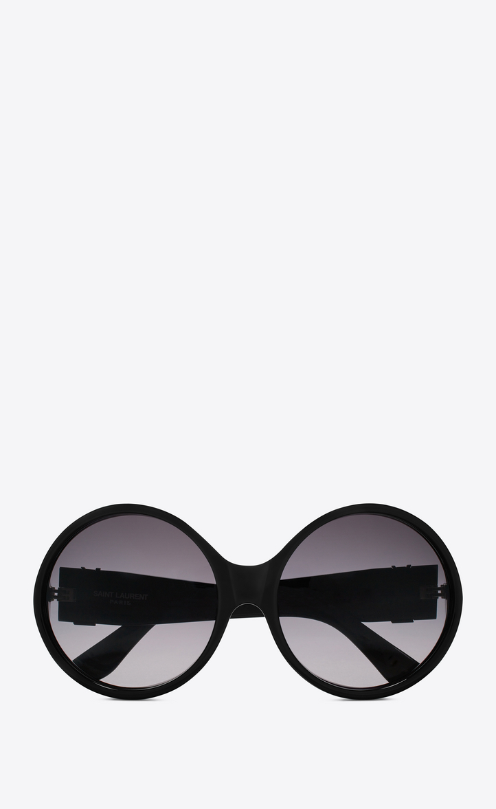 ‎Saint Laurent ‎Monogram 1 Sunglasses In Shiny Black And Matte Black ...