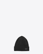 SAINT LAURENT Hats D Knit Hat in Black Cashmere f
