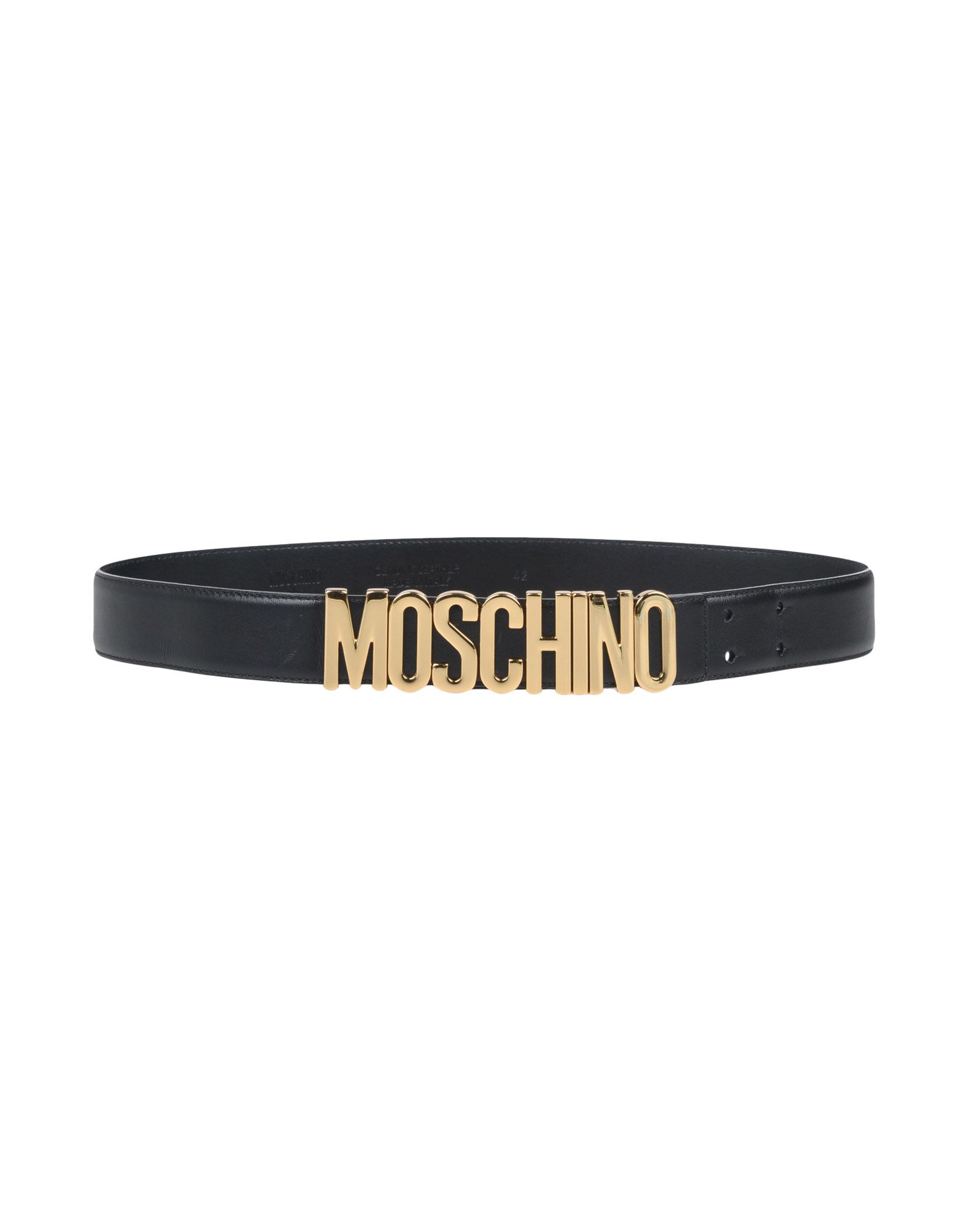 Moschino Woman Belt Black Size 8 Soft Leather