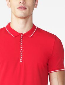 x Exchange Armani Logo A Men Polo For Placket wfwzq0Zx4