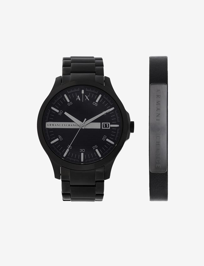 Armani Exchange Analog Watches Nero Acciaio Inox, Cristallo, Plastica, Pelle