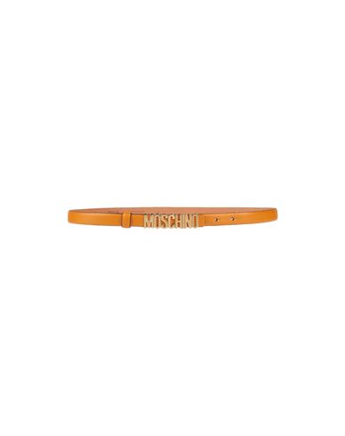 Moschino Woman Belt Apricot Size 10 Soft Leather In Orange