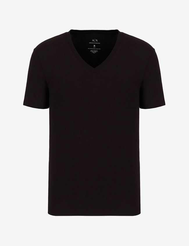 Armani Exchange T-Shirt In Cotone Pima Nero Cotone