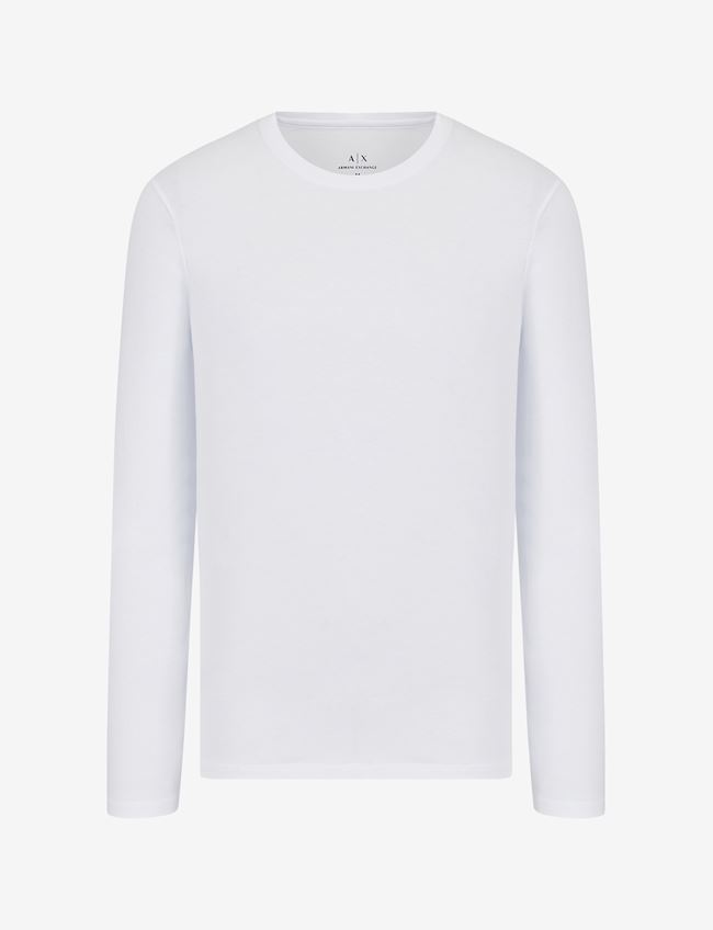 Armani Exchange T-Shirt A Tinta Unita Bianco Cotone