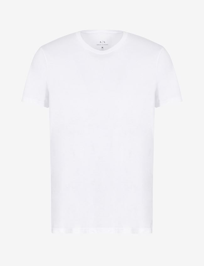 Armani Exchange T-Shirt A Tinta Unita Bianco Cotone