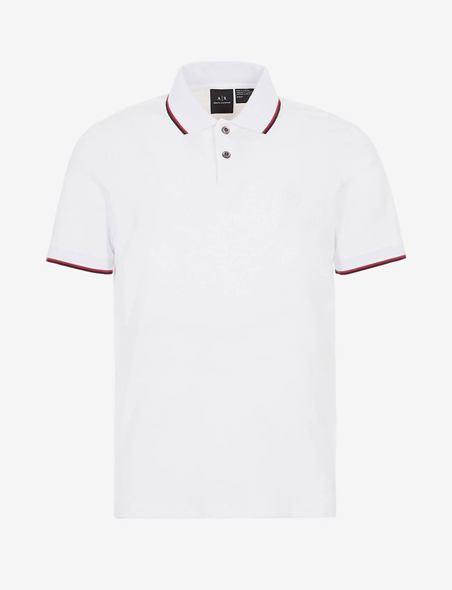 Armani Exchange Polo A Maniche Corte Bianco Cotone