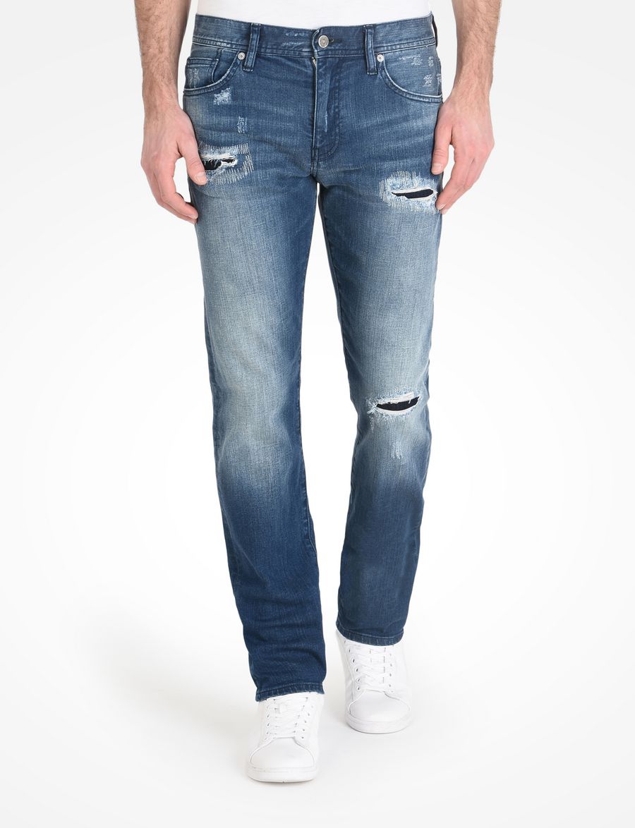 Armani Exchange ‎DESTROY WASH STRAIGHT FIT JEANS ‎, ‎STRAIGHT FIT JEANS ...