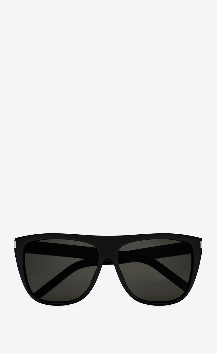 SAINT LAURENT New Wave 1 Sunglasses In Shiny Black Acetate