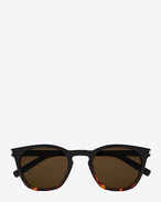 SAINT LAURENT CLASSIC E Occhiali da sole Classic 28 con montatura in acetato nera e rosso Havana con lenti fumé
f